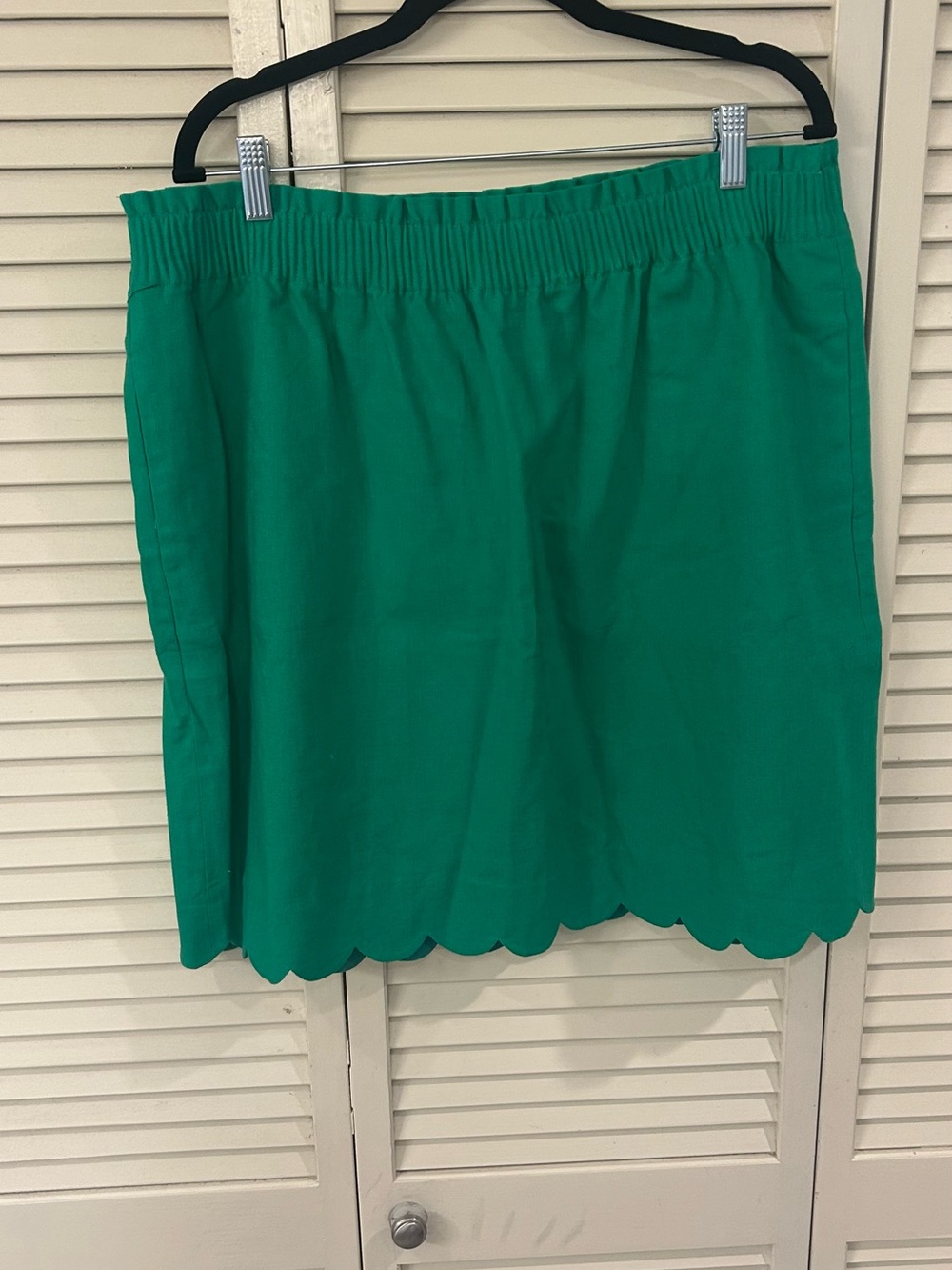J.Crew Green Scallop-Hem Women's Mini Skirt NWT